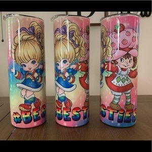 Rainbow brite and strawberry shortcake tumbler